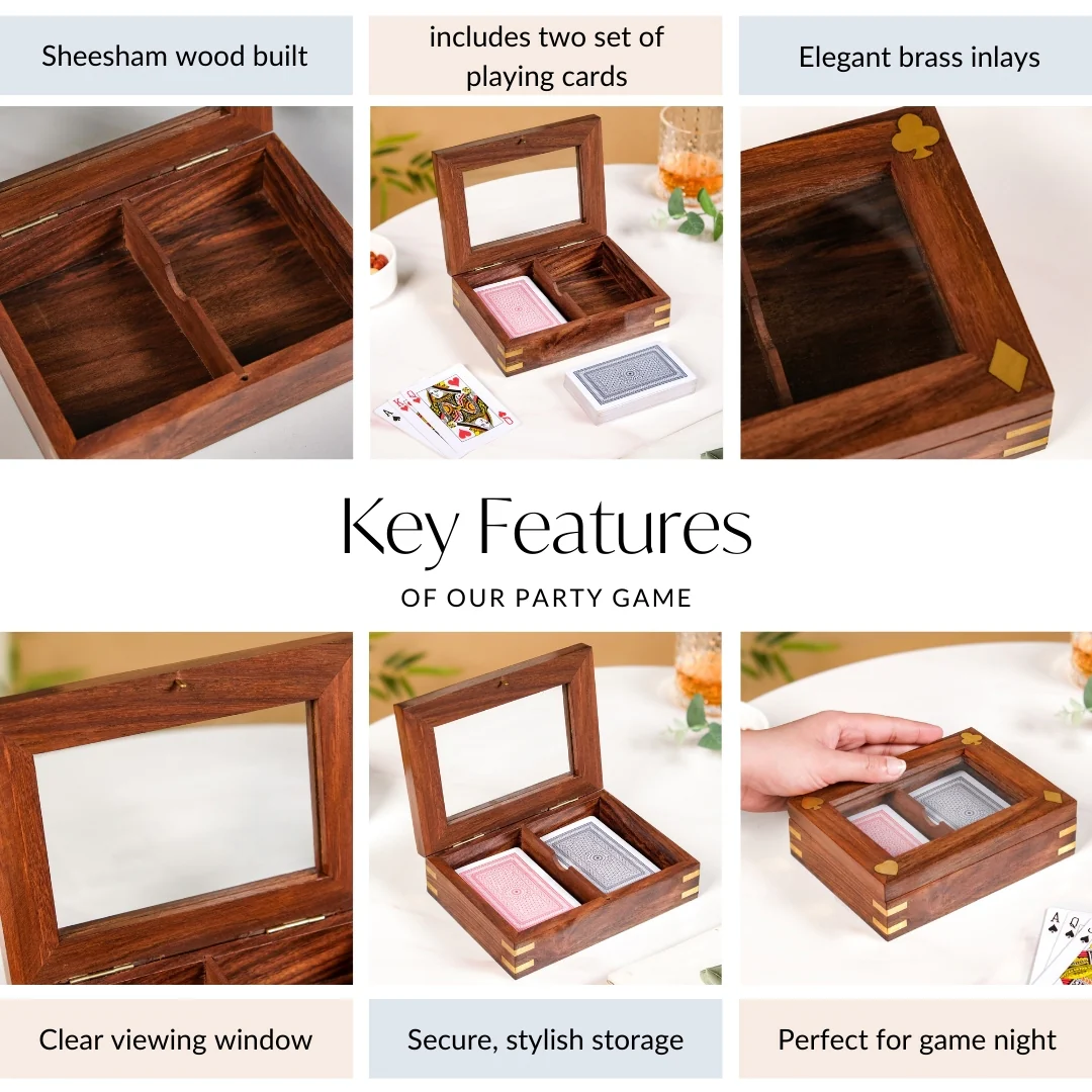 Playing Cards Set Of 2 in Wooden Display Box - Image 5