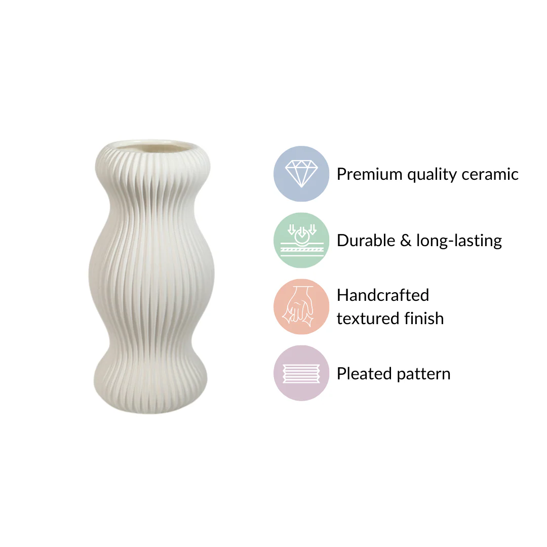 Pleated Flower Vase For Room Decor - Image 4
