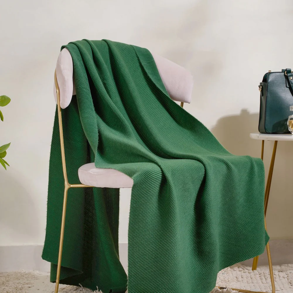 Pleated Heat Pressed Scarf Green - Image 3