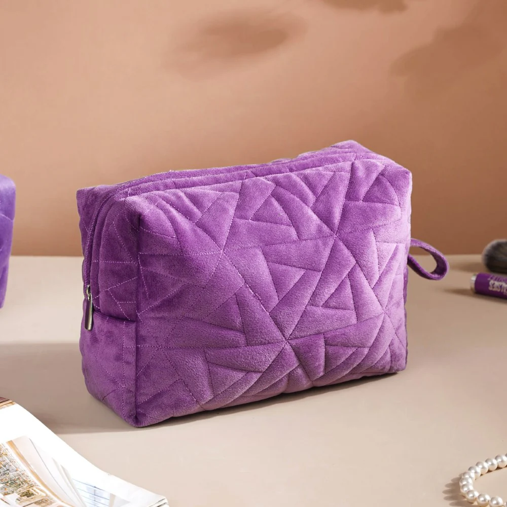 Plum Purple Cosmetic Bag Set Of 3 - Image 6