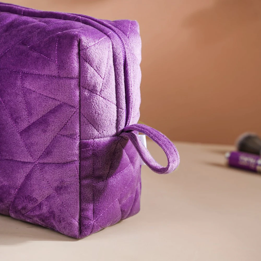 Plum Purple Cosmetic Bag Set Of 3 - Image 7
