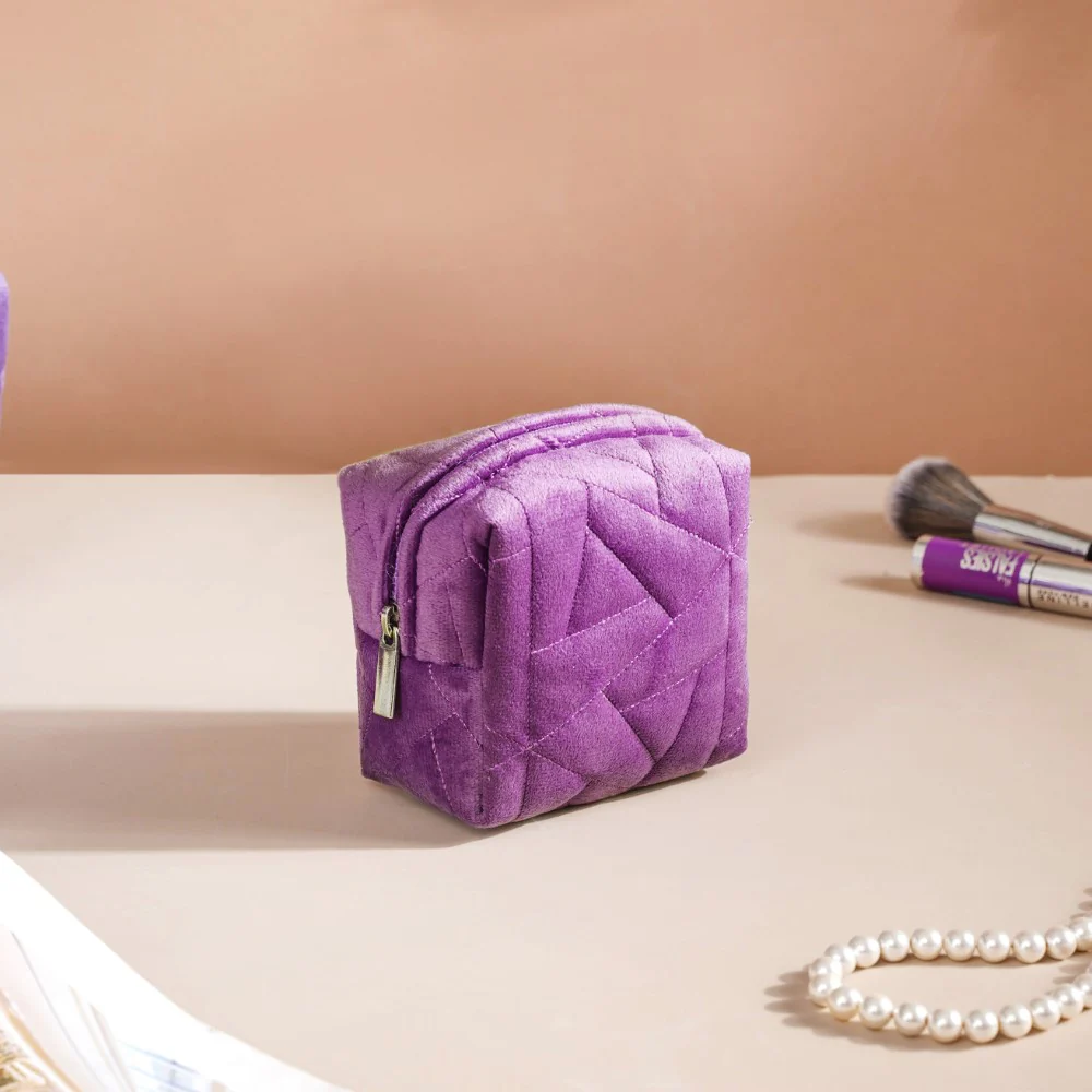 Plum Purple Cosmetic Bag Set Of 3 - Image 8