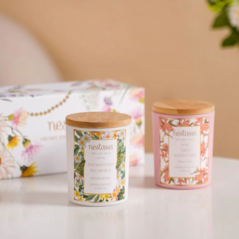Plumeria & Lily Serenity Scented Candle Votives Set Of 2 - Image 2