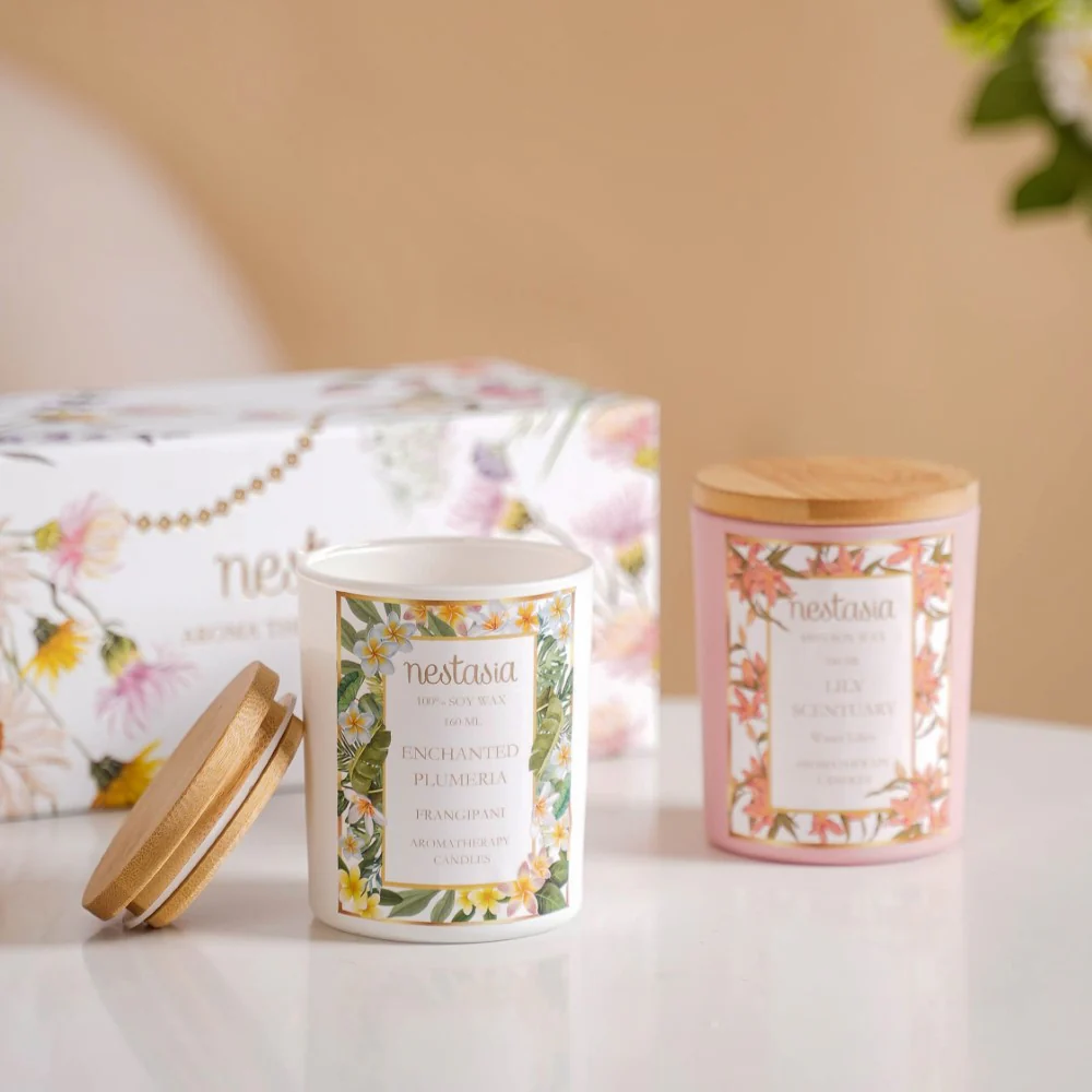 Plumeria & Lily Serenity Scented Candle Votives Set Of 2 - Image 7