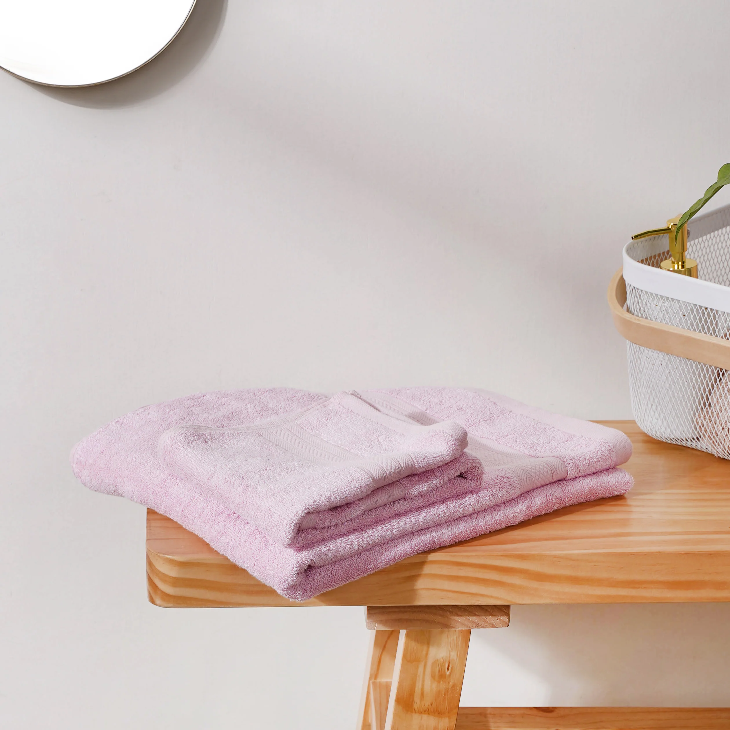 Plushy Bamboo Towel Set of 2 Pink - Image 4