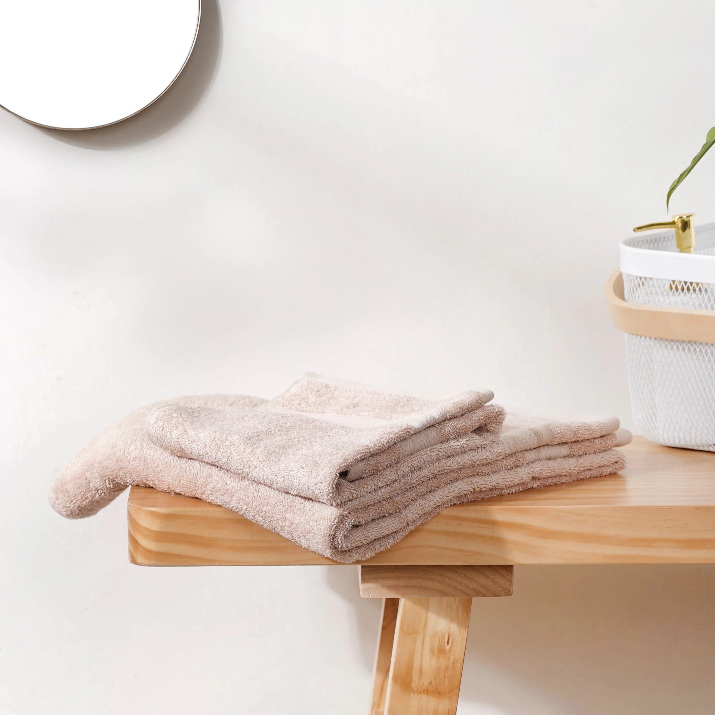 Plushy Spring Bamboo Towel Set of 2 Beige - Image 4