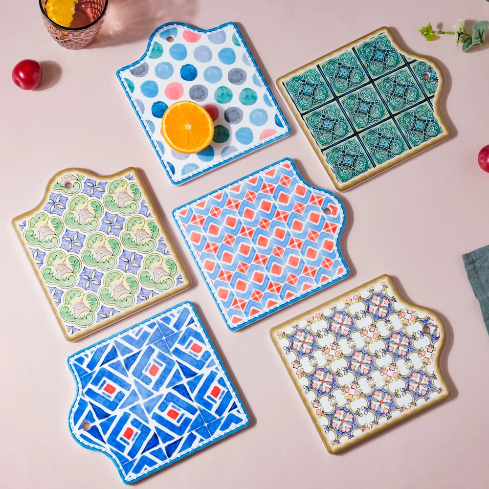 Polka Dot Patterned Ceramic Platter 7 Inch - Image 6