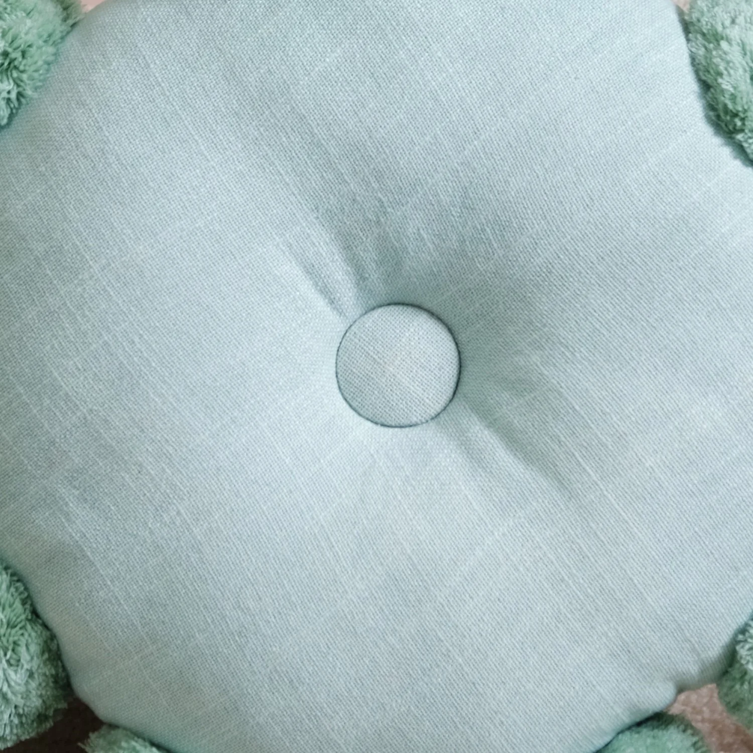 Pom Pom Round Cushion Mint Green 17 Inch - Image 7