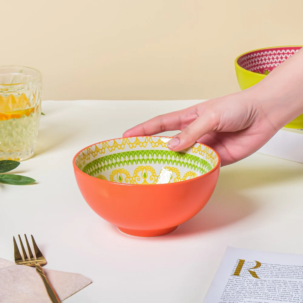 Pop Mandala Snack Bowl Orange 400ml Set Of 2 - Image 3