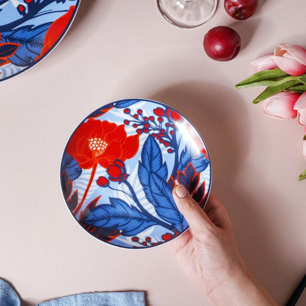 Poppy Printed Ceramic Dessert Plate 6 Inch - Image 3