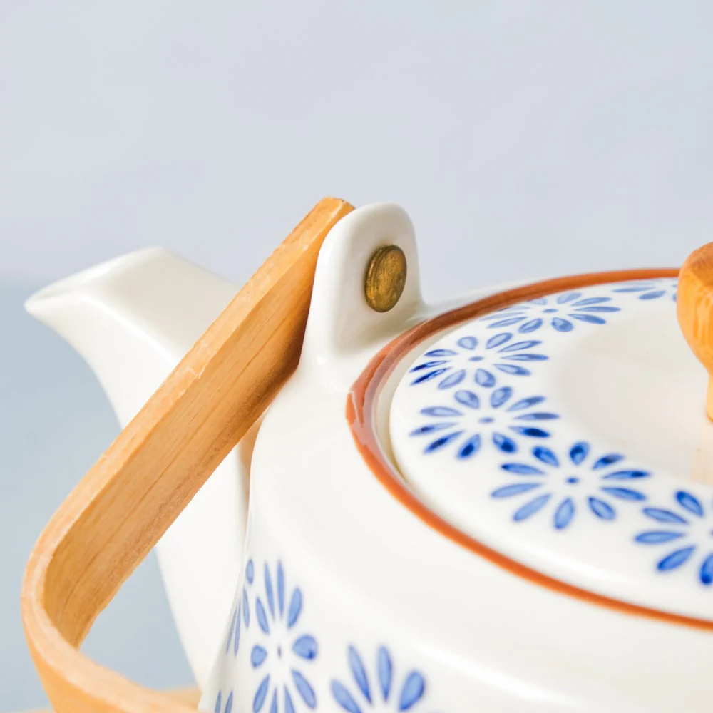 Porcelain Teapot and Cup Set - Image 13
