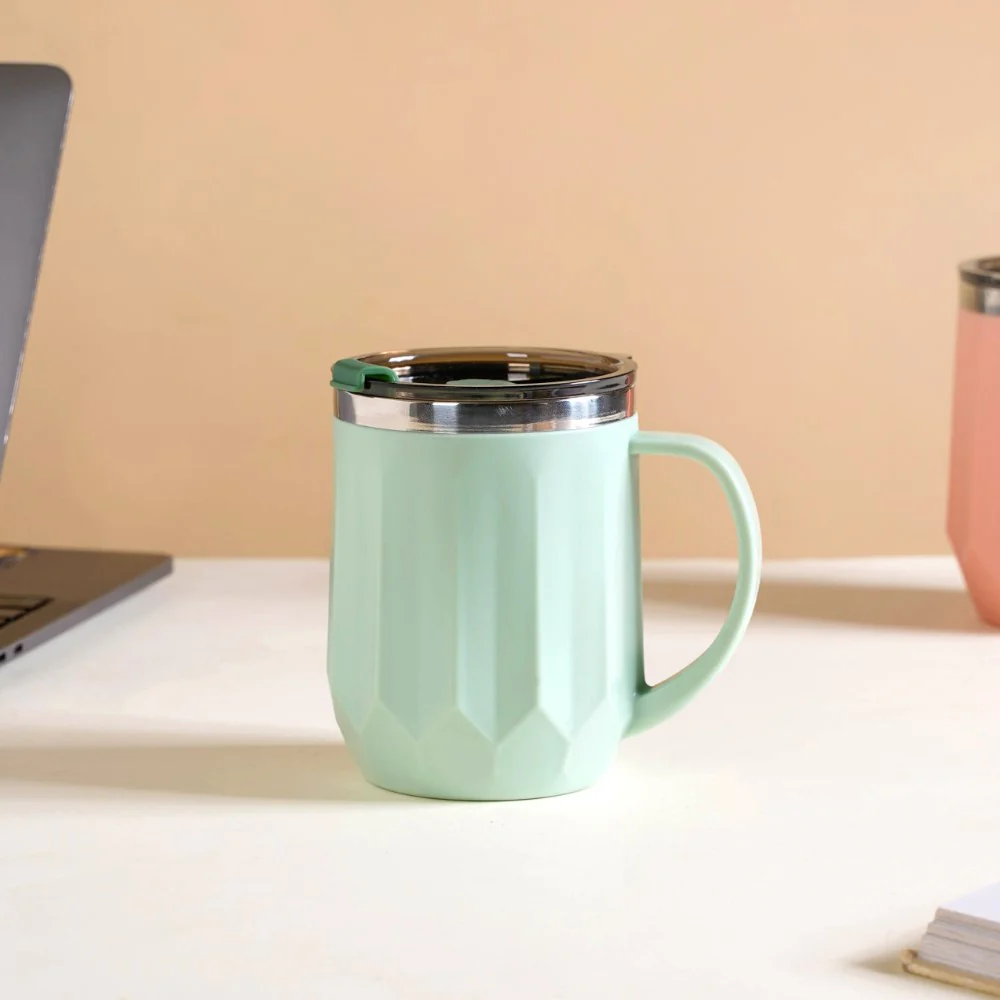 Portable Travel Coffee Mug With Lid Mint 400ml - Image 24