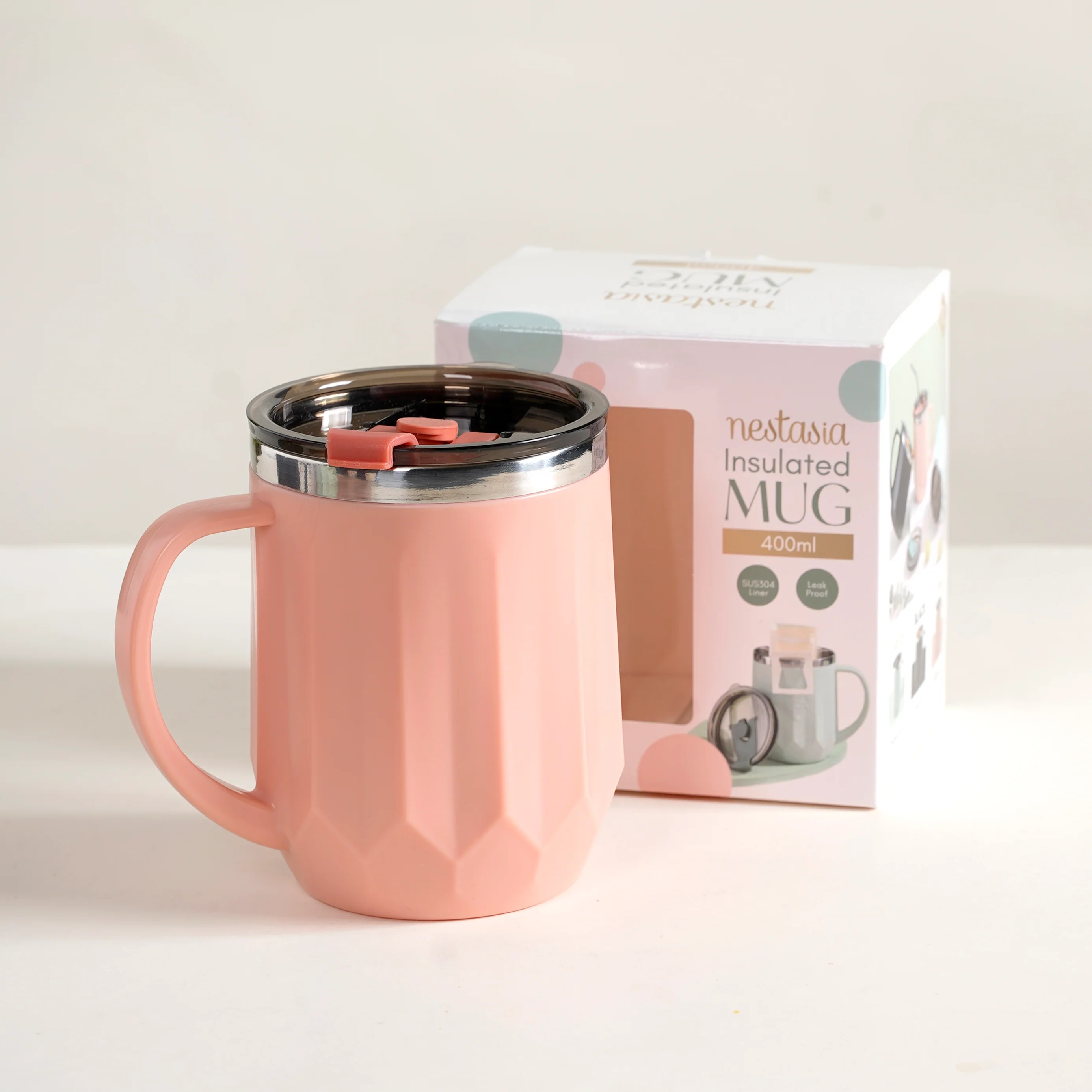 Portable Desk Coffee Mug Pink 400ml - Image 10