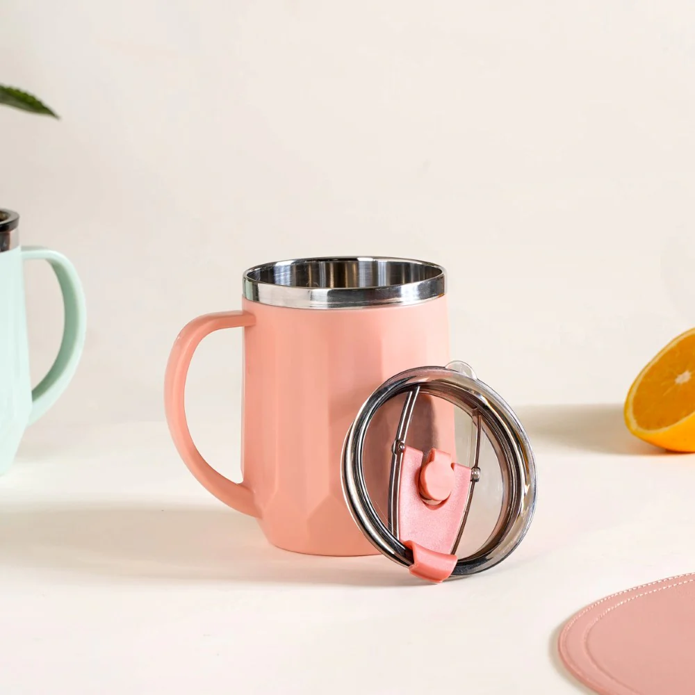 Portable Desk Coffee Mug Pink 400ml - Image 5