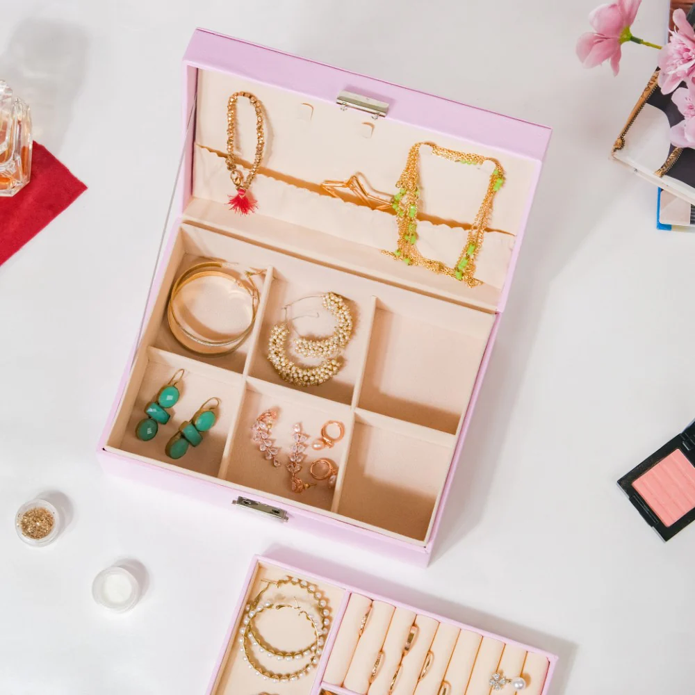 Portable Jewellery Organiser Blush Pink - Image 7