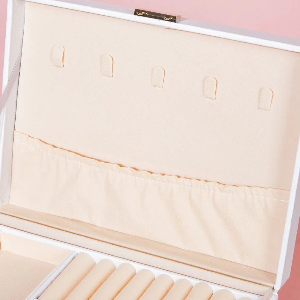 Portable Jewellery Organiser White - Image 12