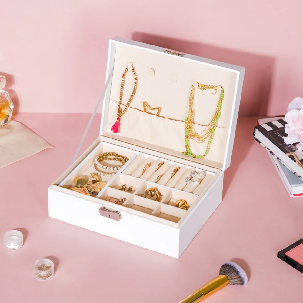 Portable Jewellery Organiser White - Image 7