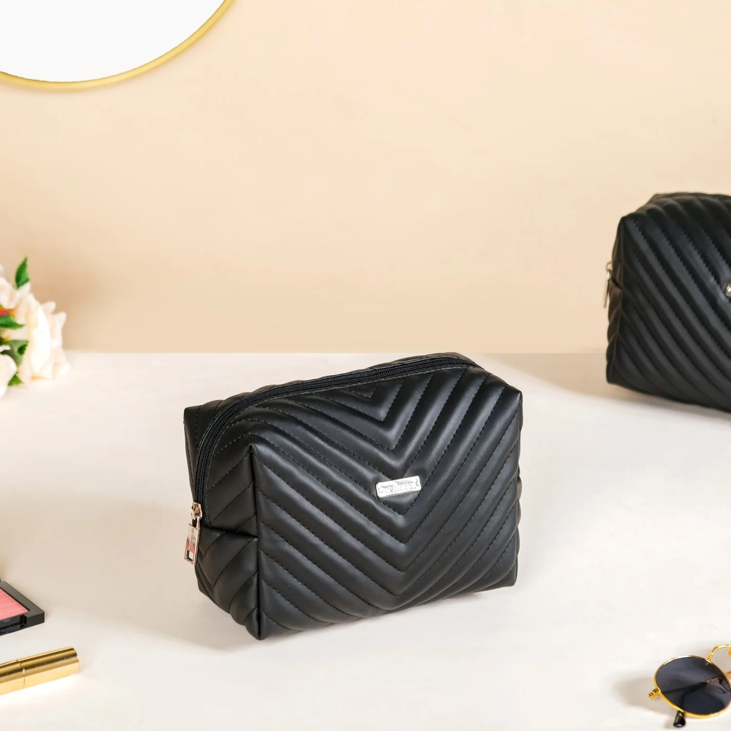 Portable Pouch Set Of 2 For Storage Black - Image 4