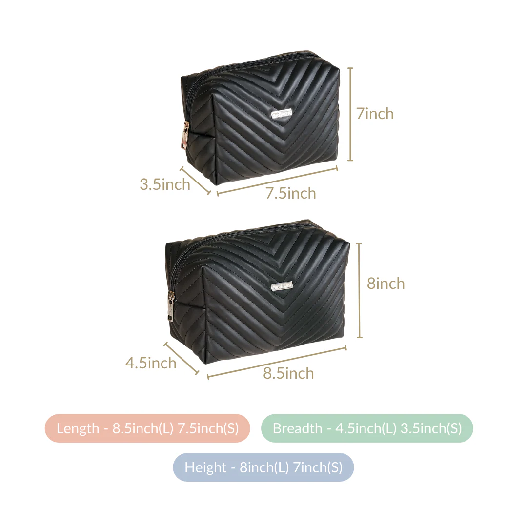 Portable Pouch Set Of 2 For Storage Black - Image 7