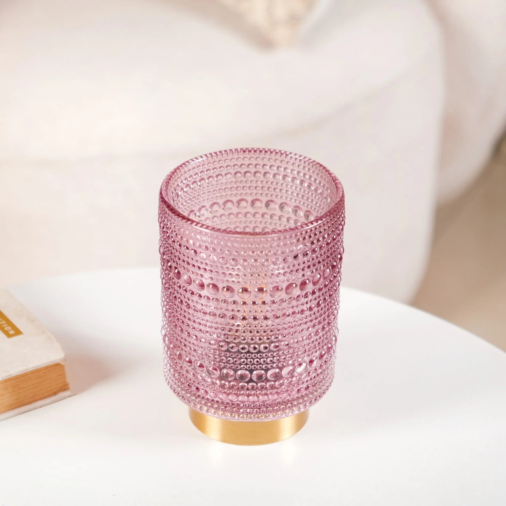 Portable Purple Bubble Glass Bedside Lamp - Image 8