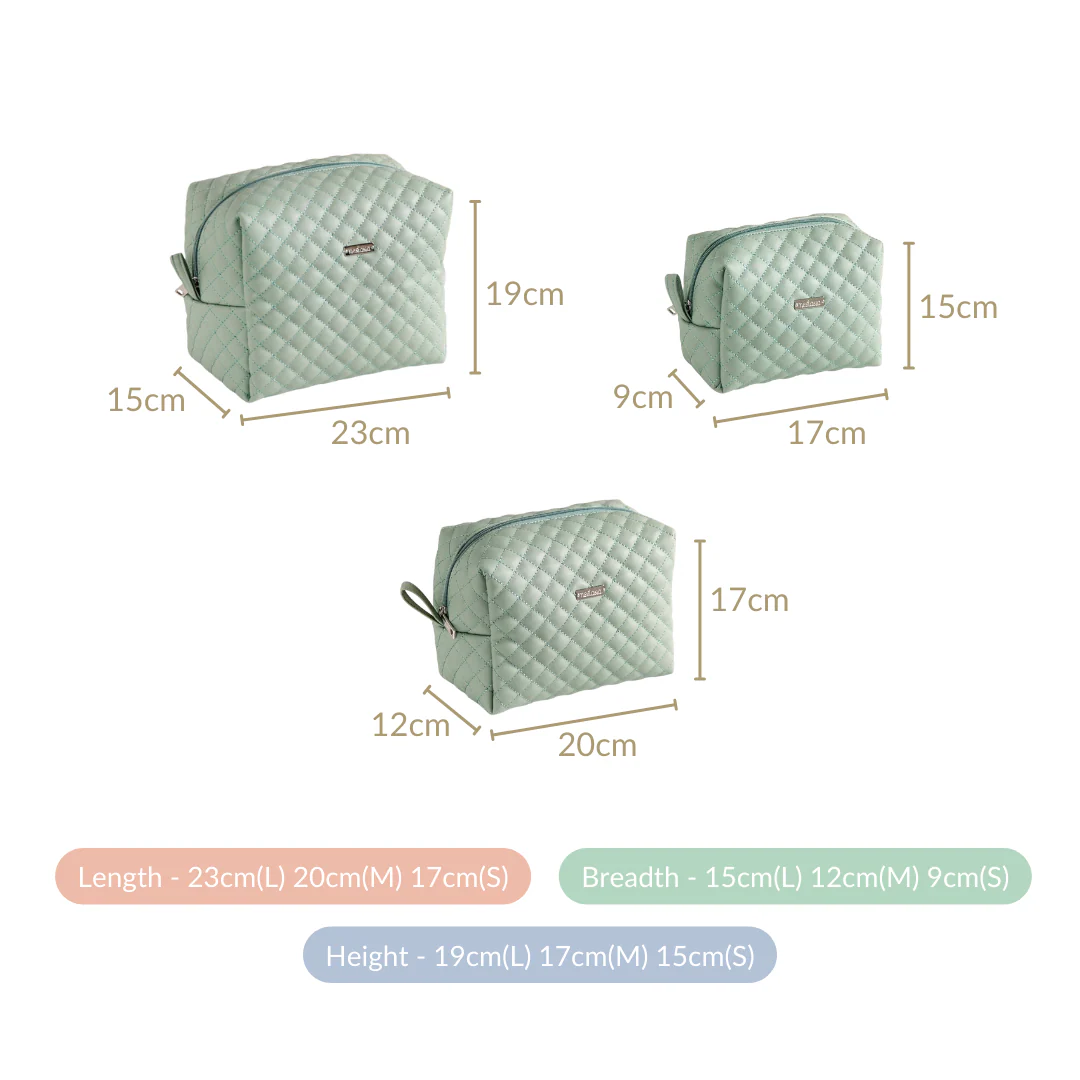 Portable Travel Pouches Set Of 3 Mint Green - Image 6
