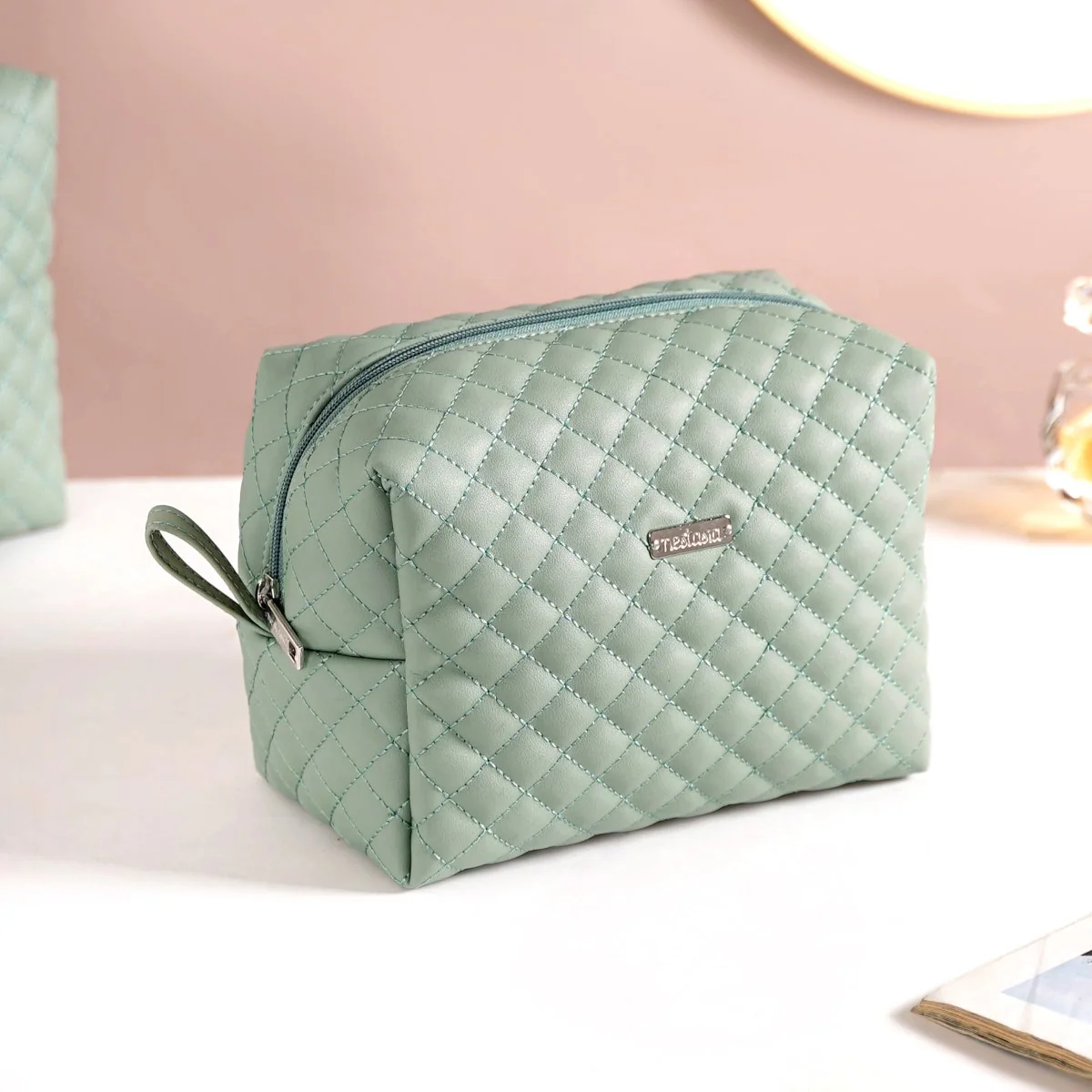 Portable Travel Pouches Set Of 3 Mint Green - Image 9