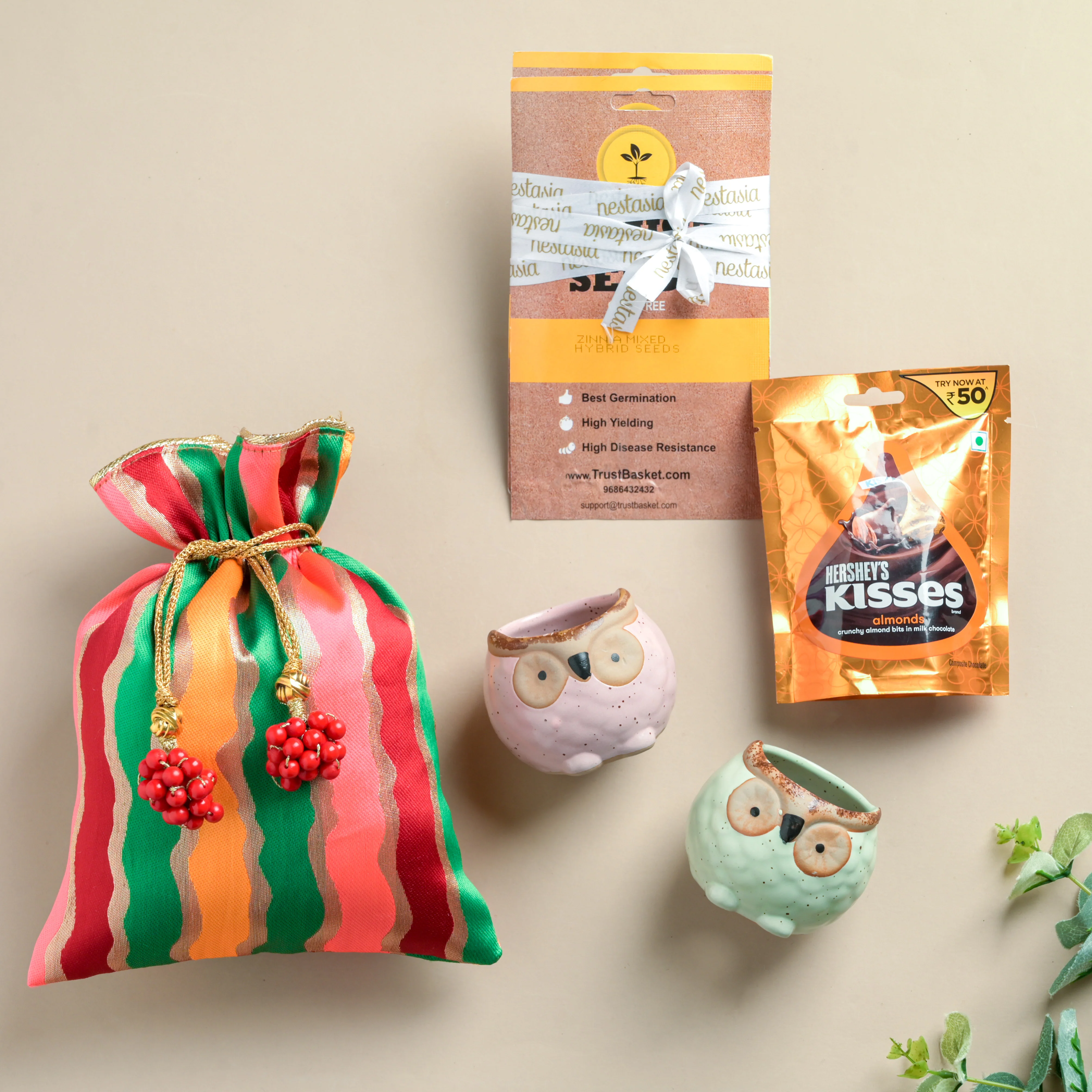 Pot, Potli And More Gift Hamper Set Of 7