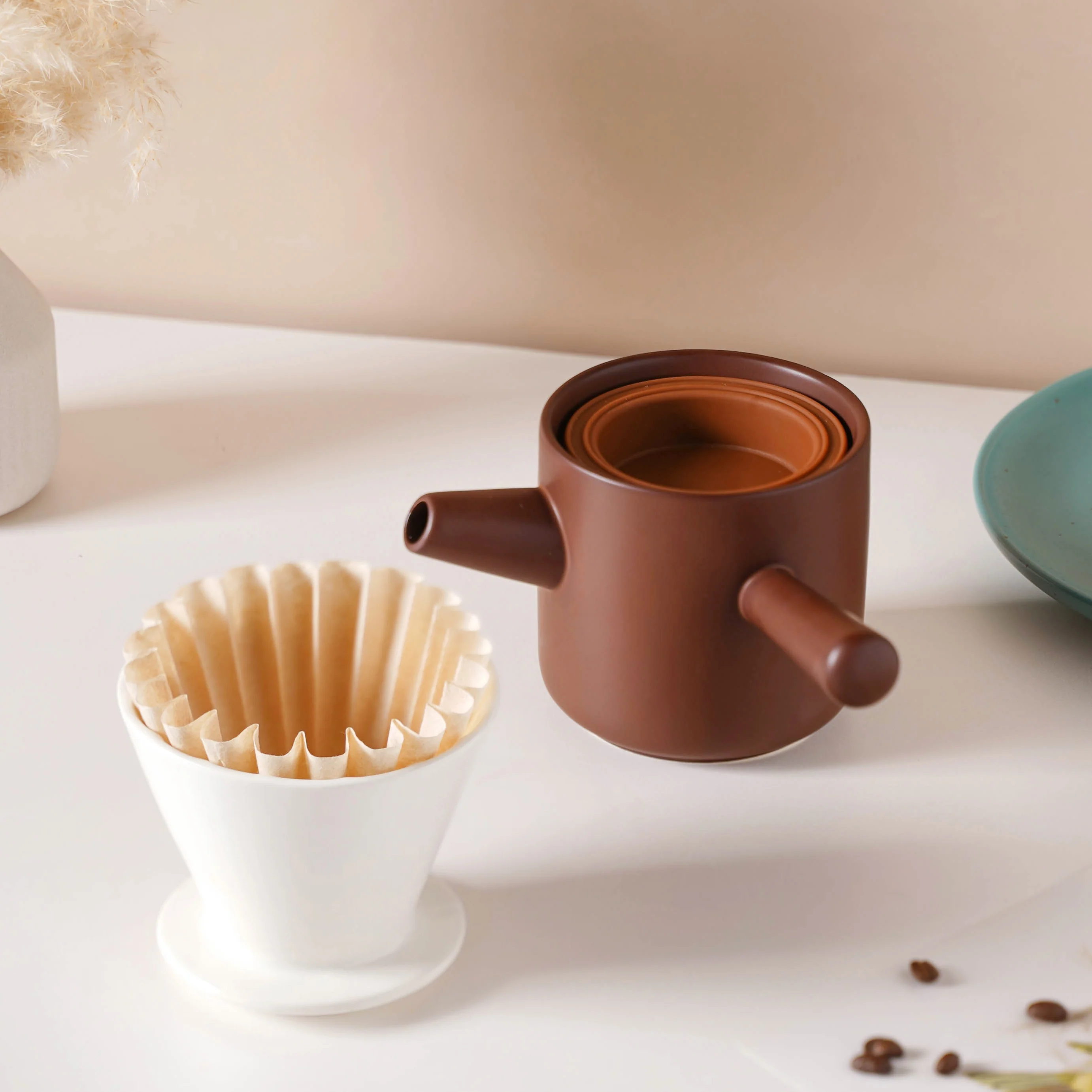 Pour Over Coffee Pot Set Brown 400 ml - Image 11
