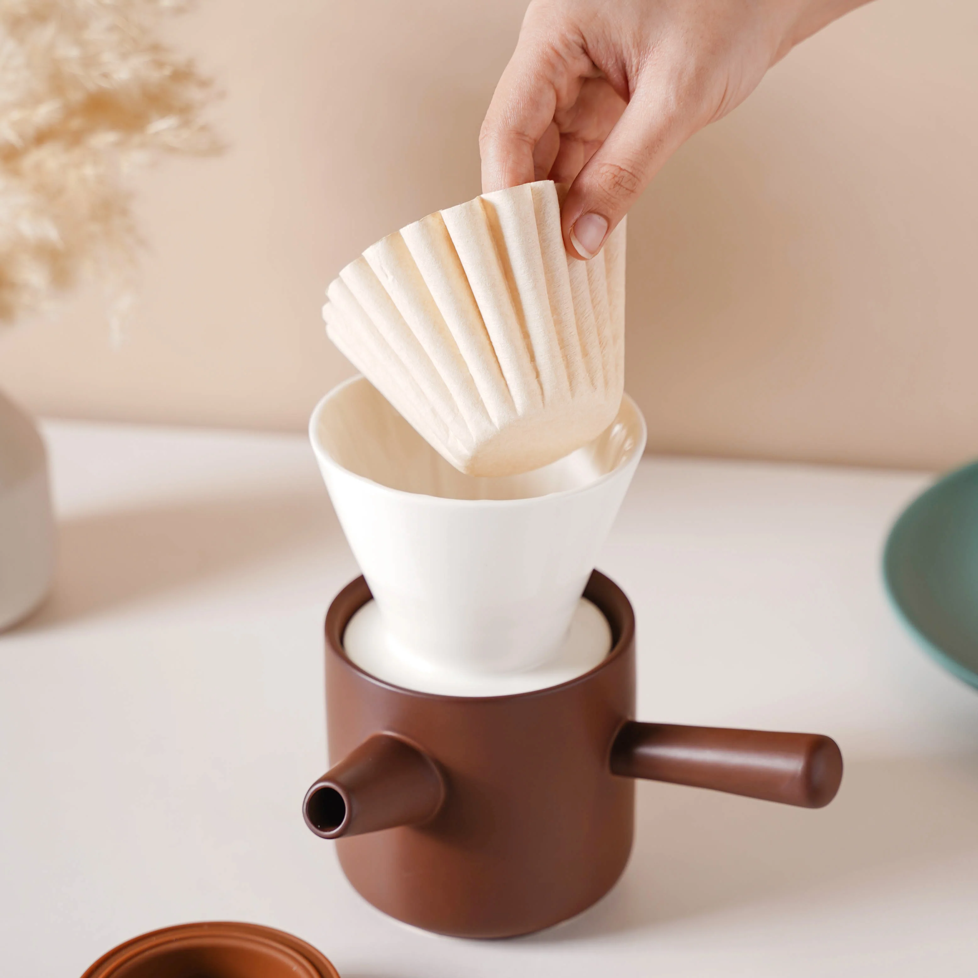 Pour Over Coffee Pot Set Brown 400 ml - Image 4