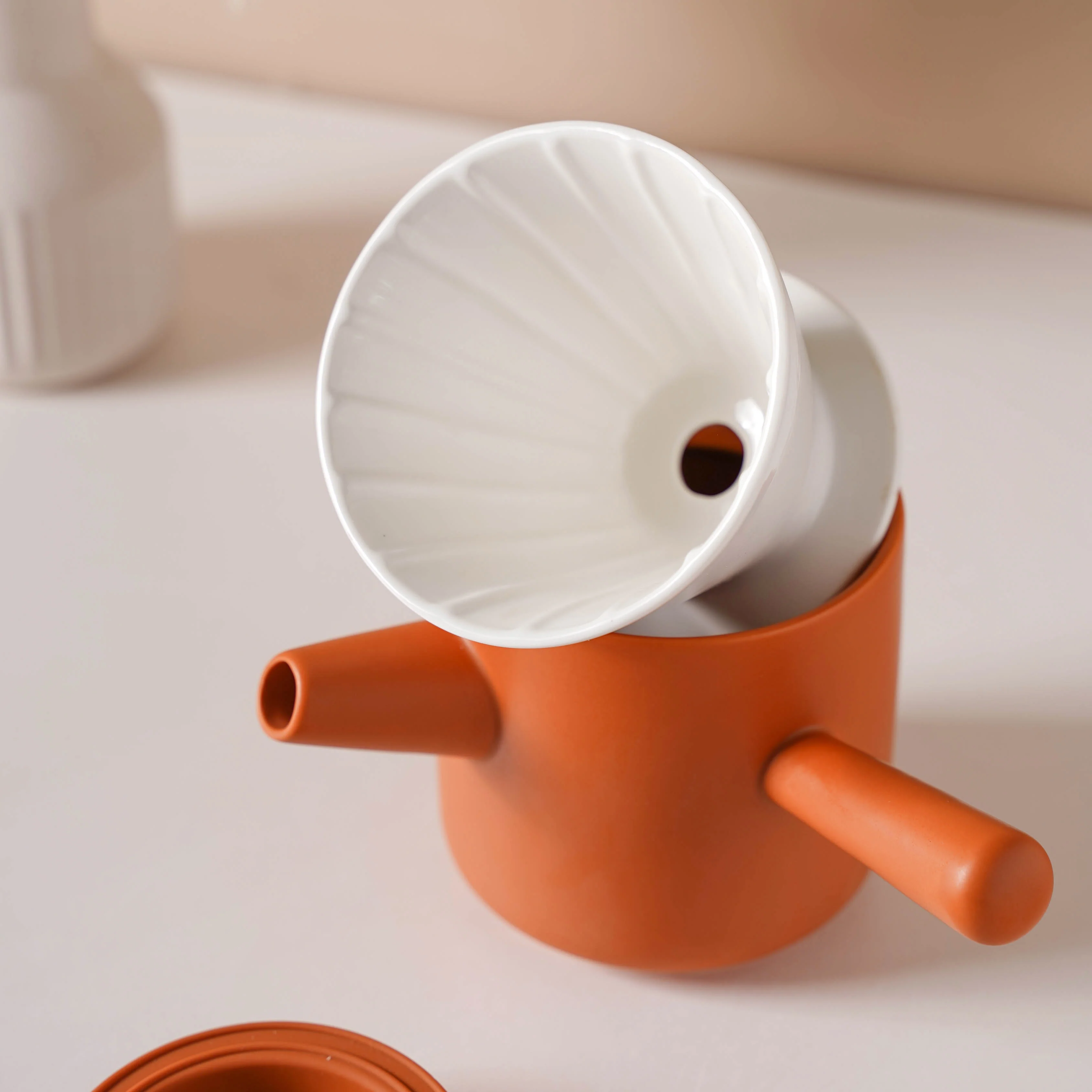 Pour Over Coffee Pot Set Orange 400 ml - Image 10