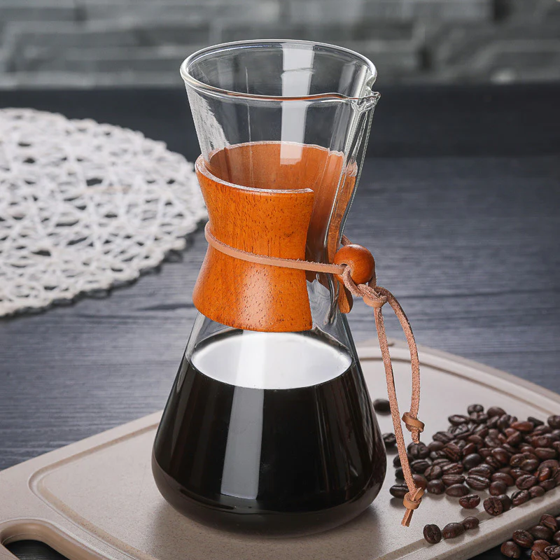 Pour Over Drip Coffee Maker With Wooden Collar - Image 4