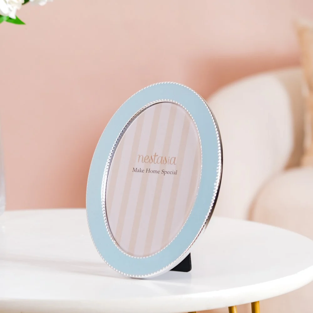 Powder Blue Oval Photo Frame 7"x5" - Image 6
