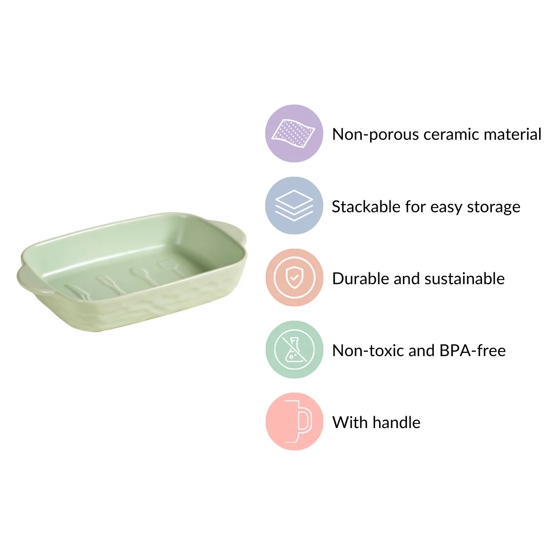 Premium Ceramic Baking Dish Green 650 ml - Image 6