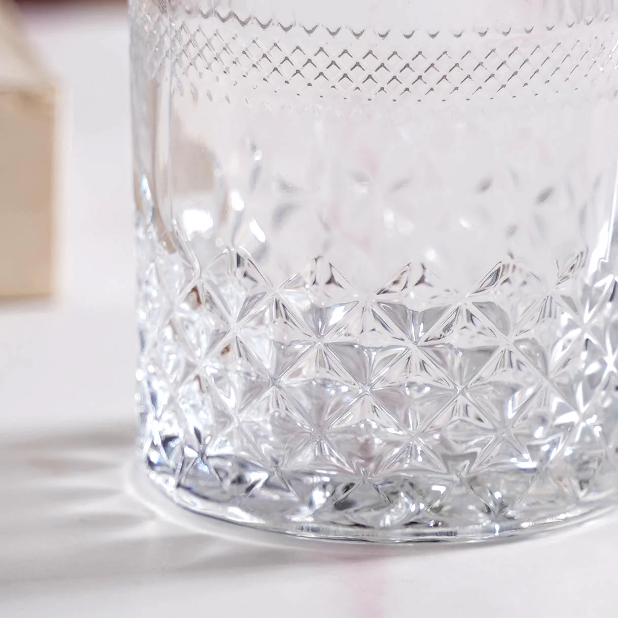 Premium Diamond Embossed Whiskey Tumbler Glass Set Of 6 230ml - Image 9