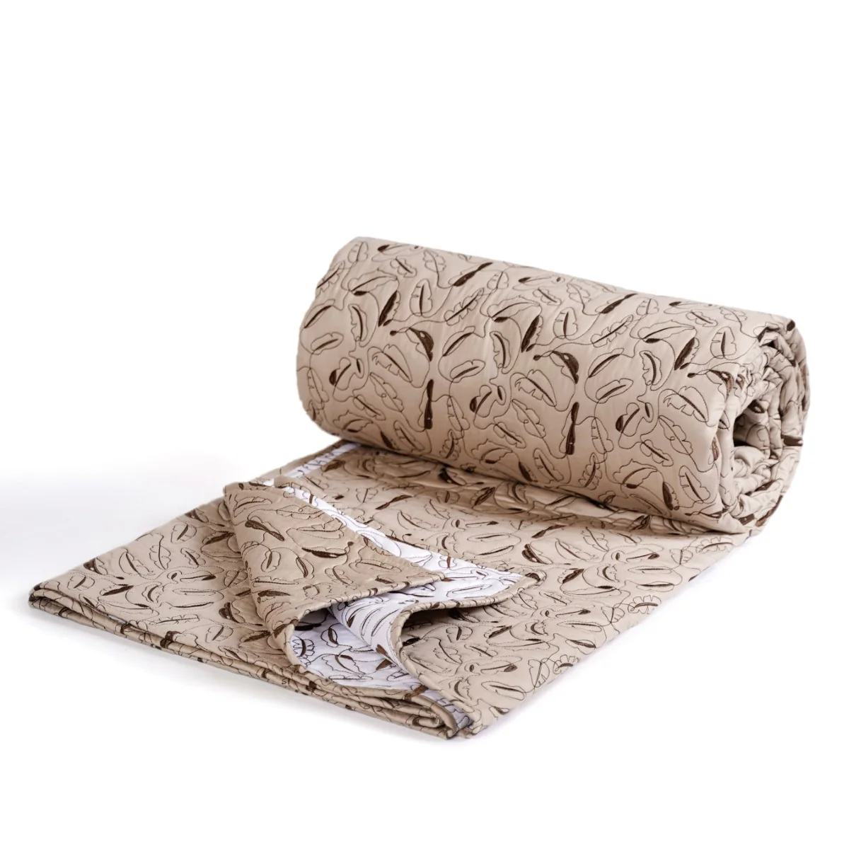 Premium King Size Bed Cover Beige - Image 13