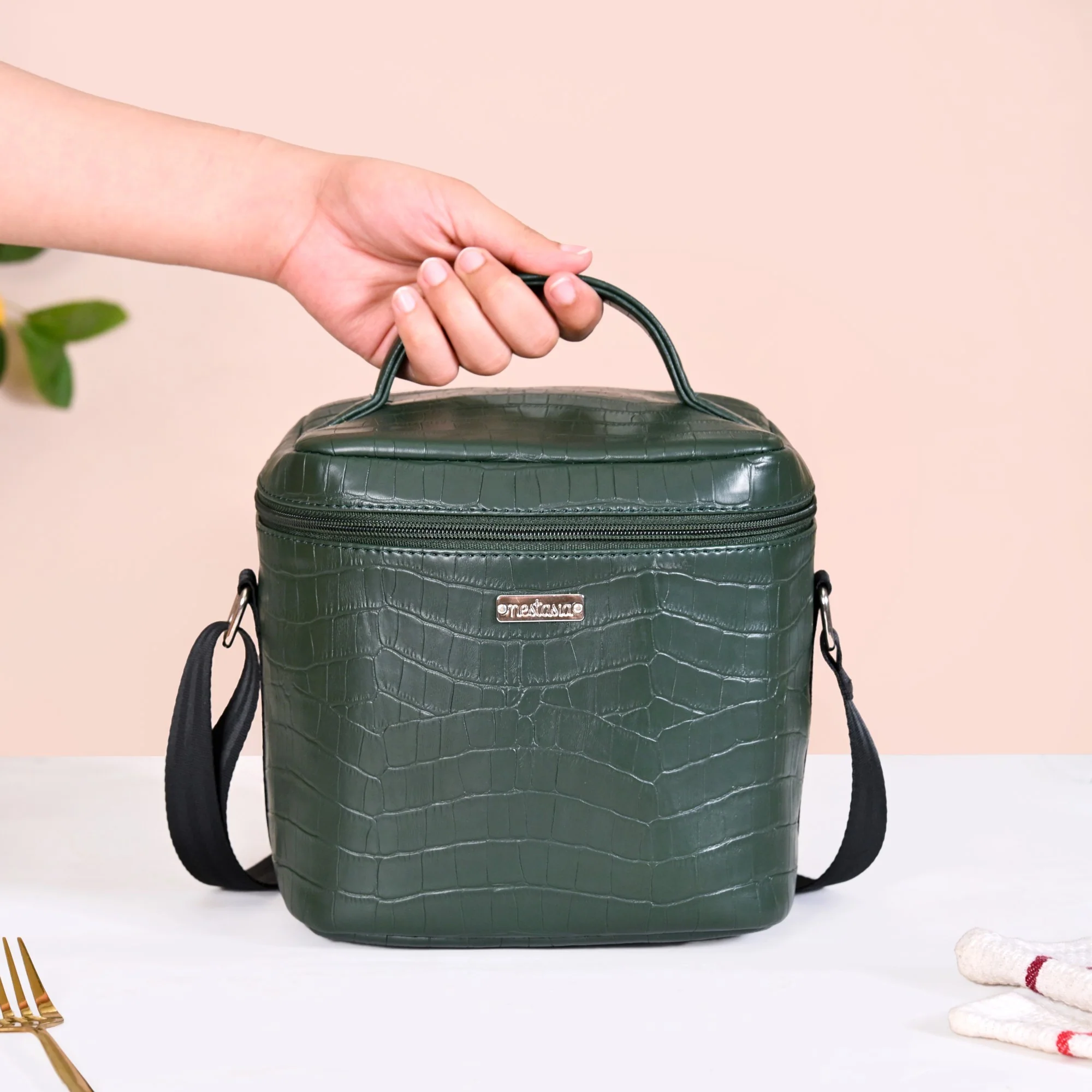 Premium Large Lunch Bag Lunch Box Set Dark Green - Image 2