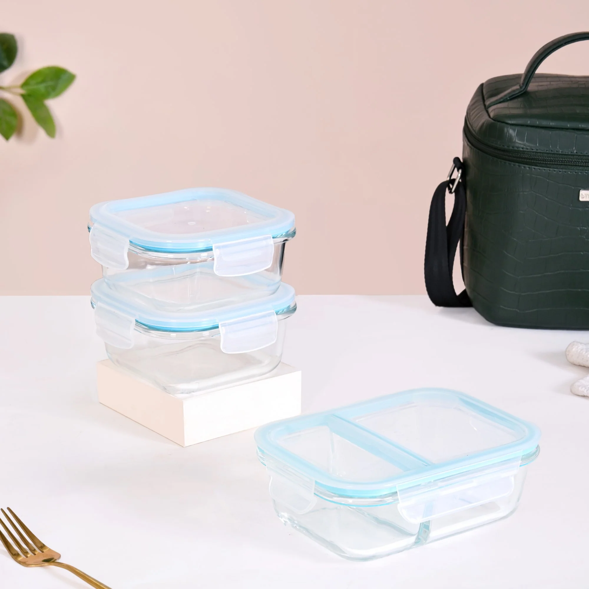 Premium Large Lunch Bag Lunch Box Set Dark Green - Image 3