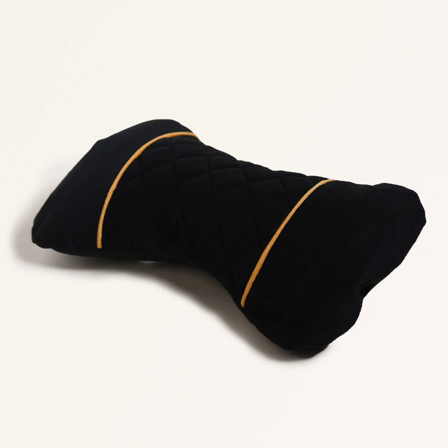Premium Quilted Car Neck Rest Pillow Set Of 2 Black - Image 6