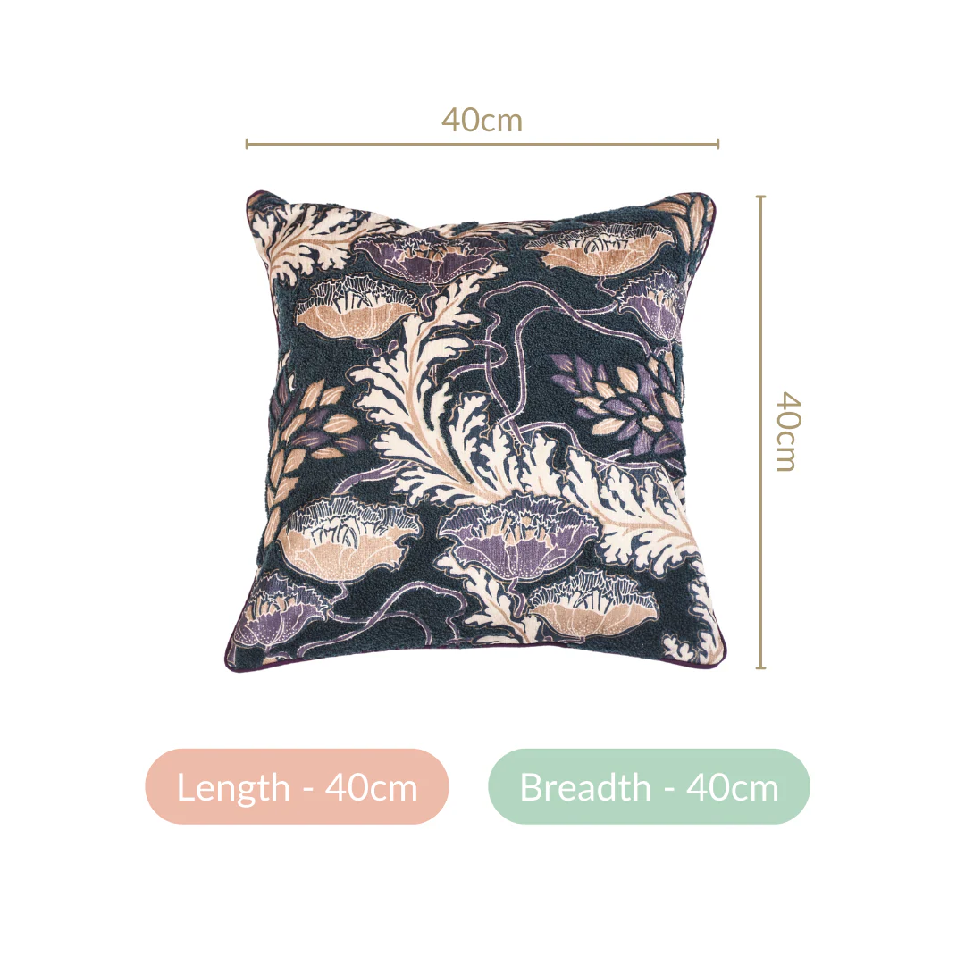 Print And Tuft Cushion Cover Multicolour 15x15 Inch - Image 4