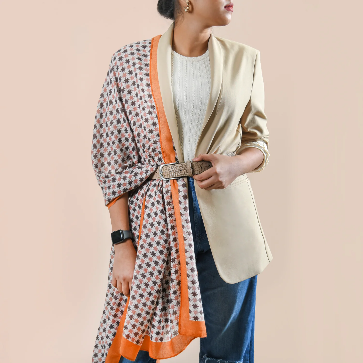 Printed Cotton Blend Soft Ladies Scarf - Image 2