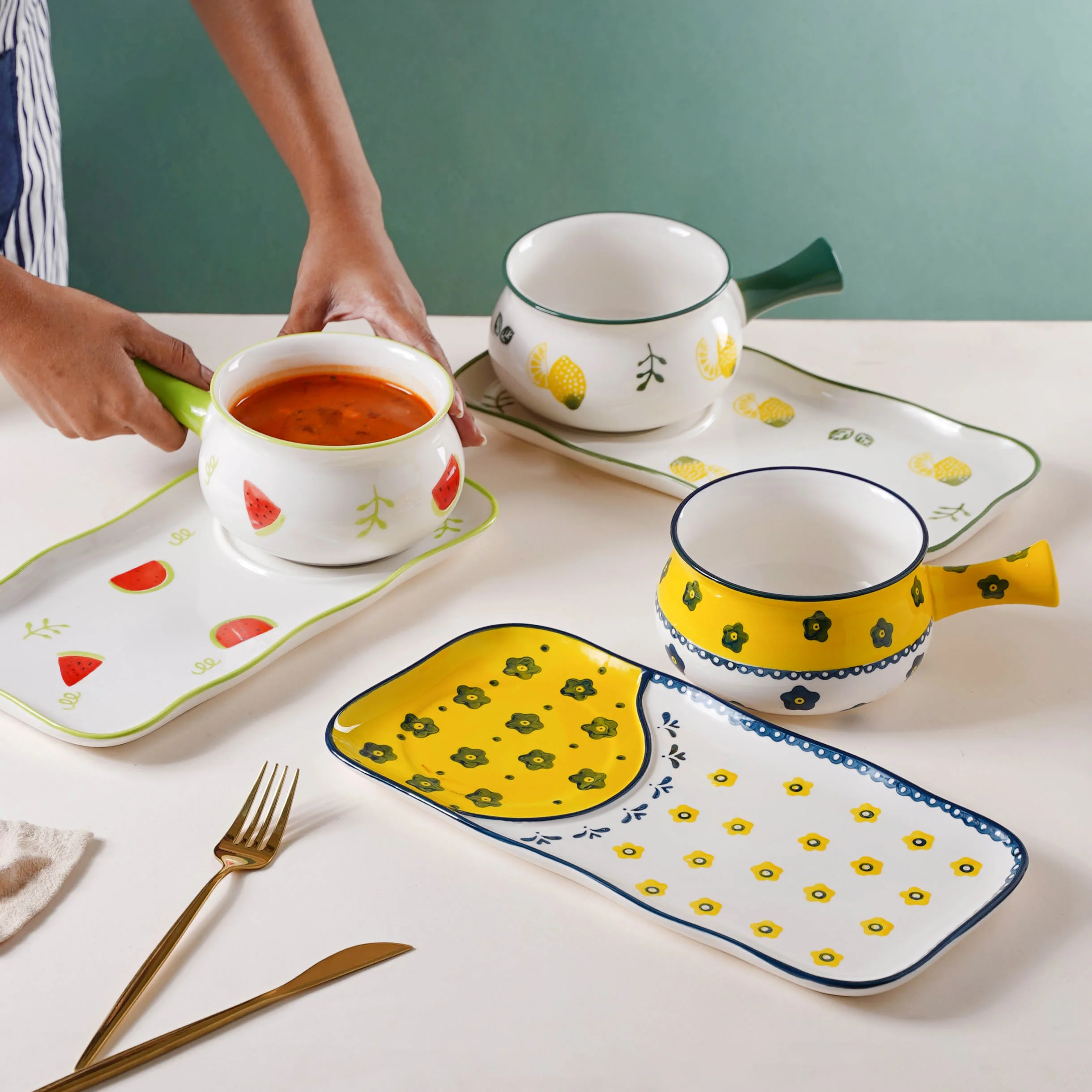 Printed Pot and Plate Set - Image 3