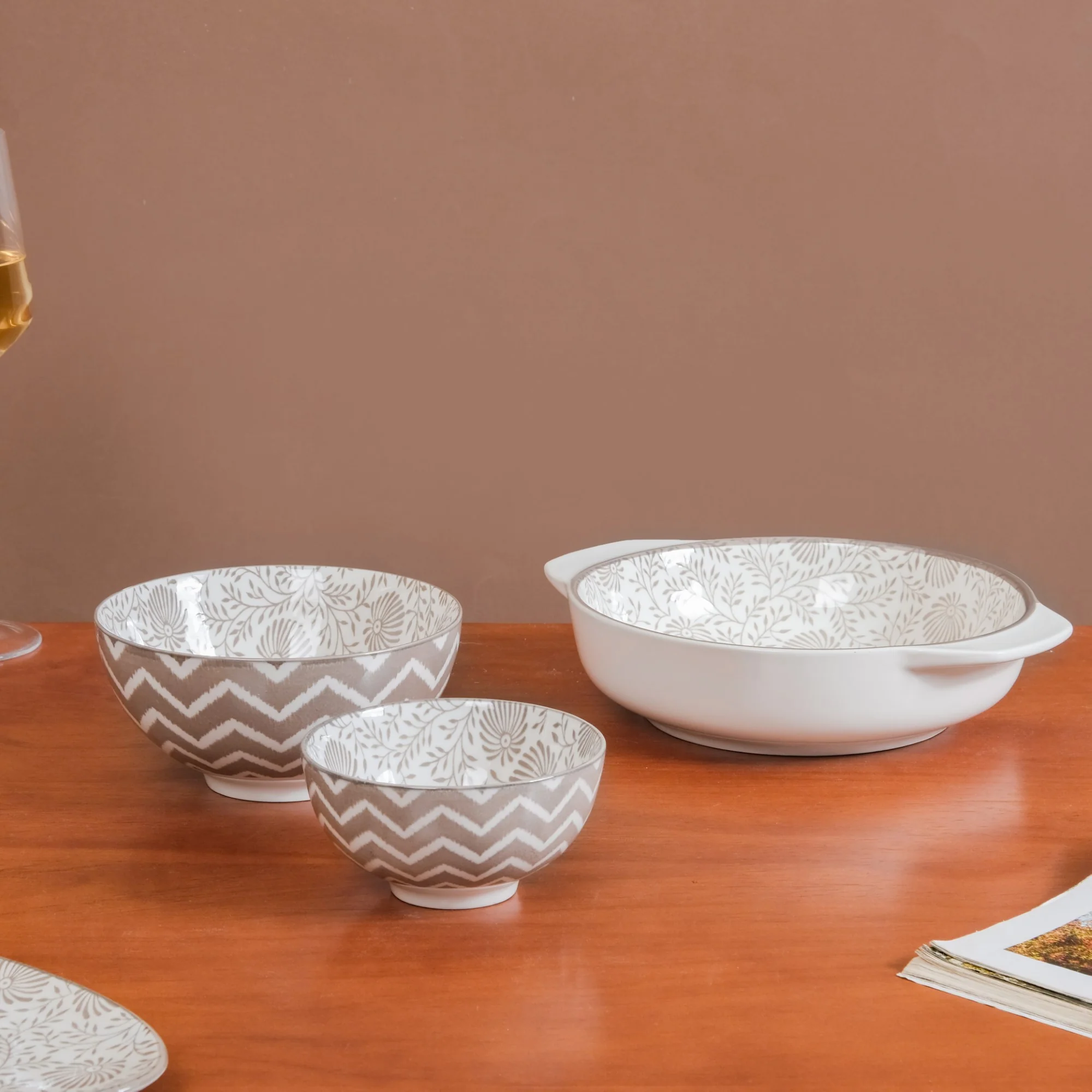 Printed Square Plates 24 Piece Dinner Set For 6 - Image 4