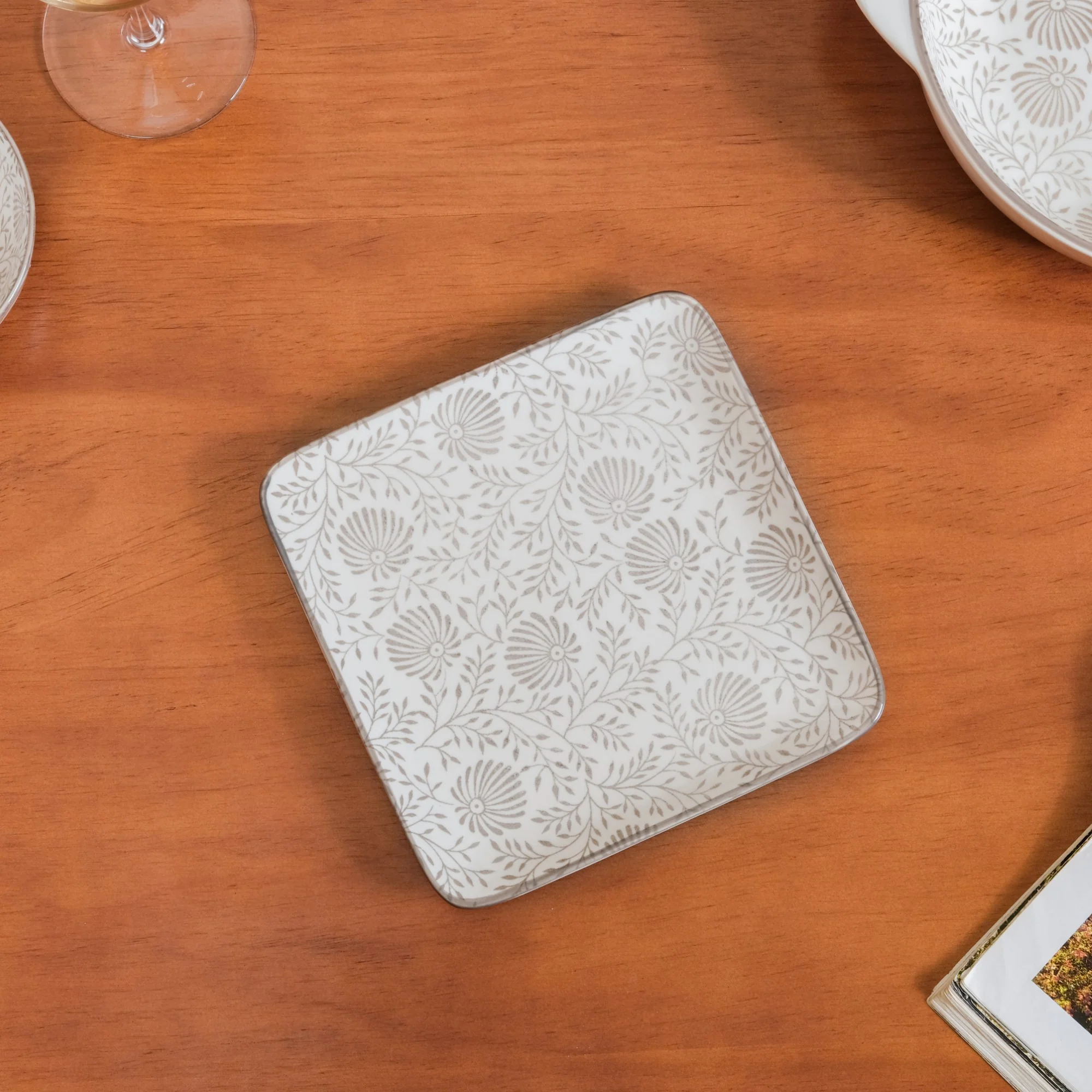 Printed Square Plates 24 Piece Dinner Set For 6 - Image 7