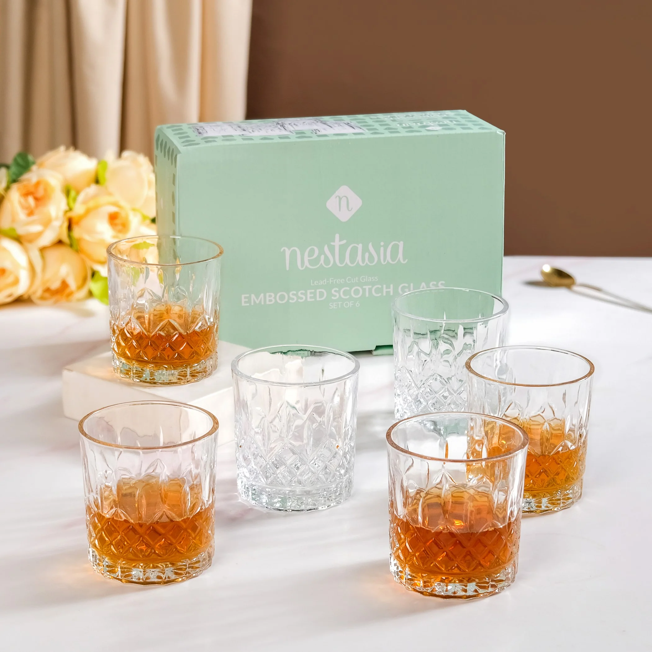 Prism Cut Whiskey Glass Set Of 6 230ml - Image 2