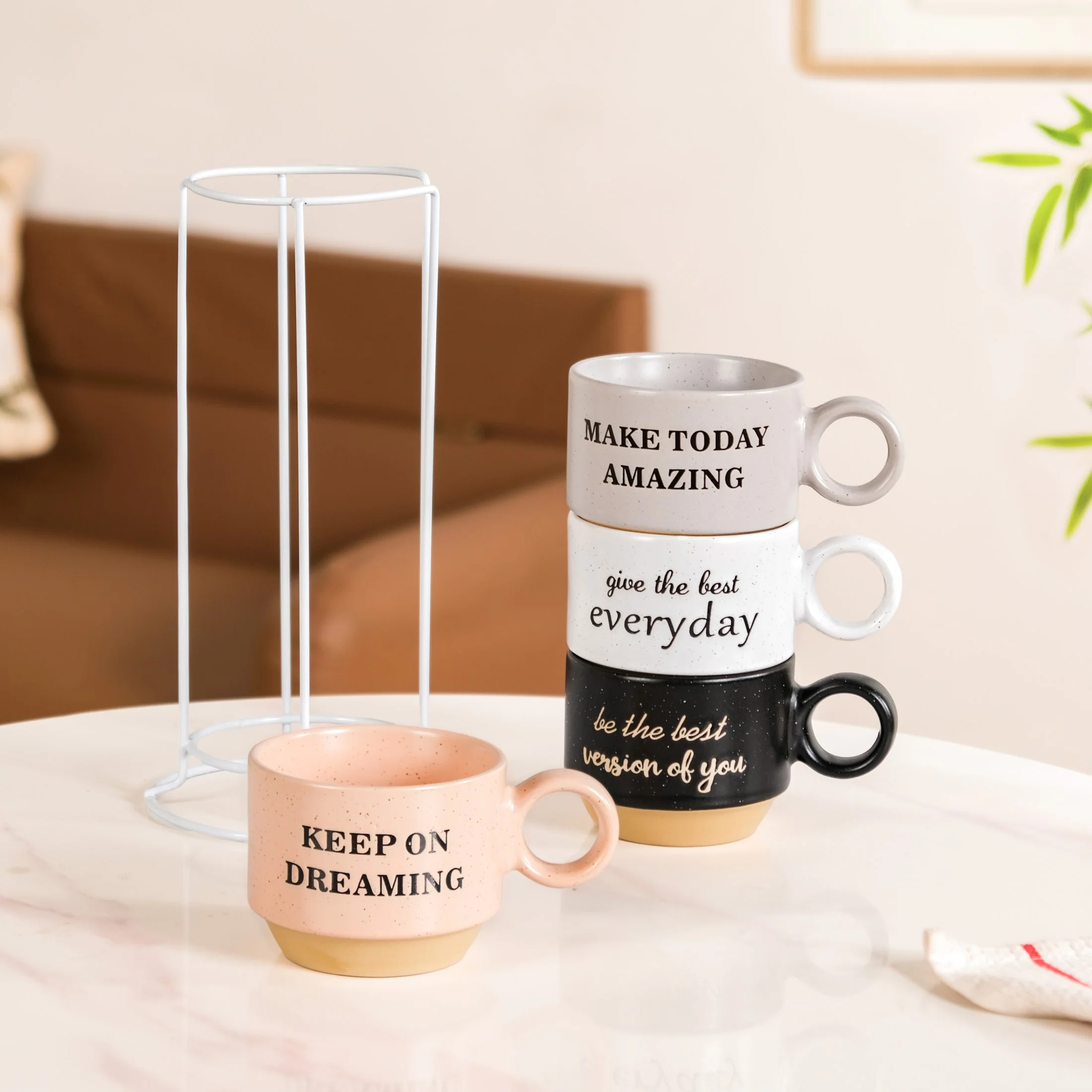 Productivity Quotes Stackable Cup Set Of 4 215ml - Image 4