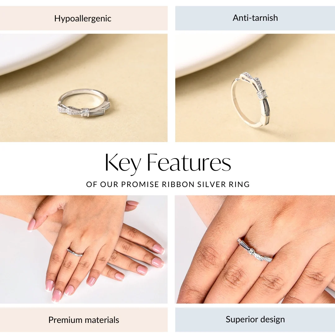 Promise Ribbon Silver Ring - Image 4