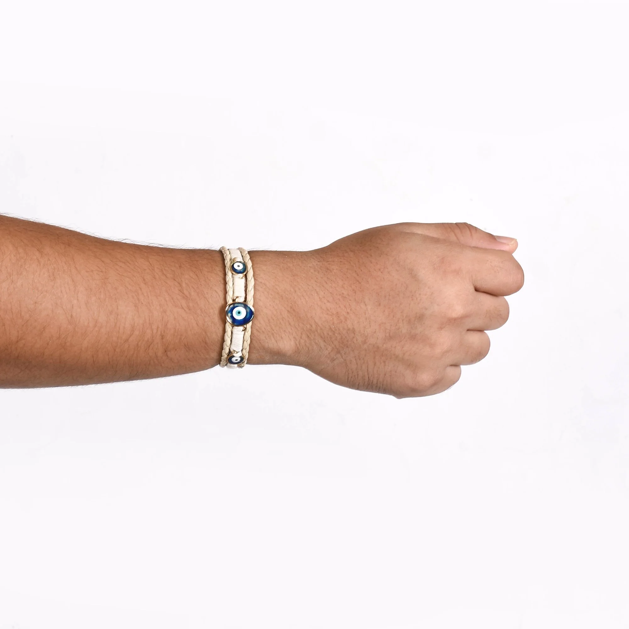 Protective Amulet Braided Bracelet With Evil Eye Charm - Image 3