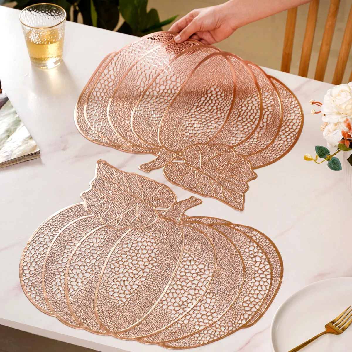 Pumpkin Rose Gold Tablemat Set Of 6 - Image 4