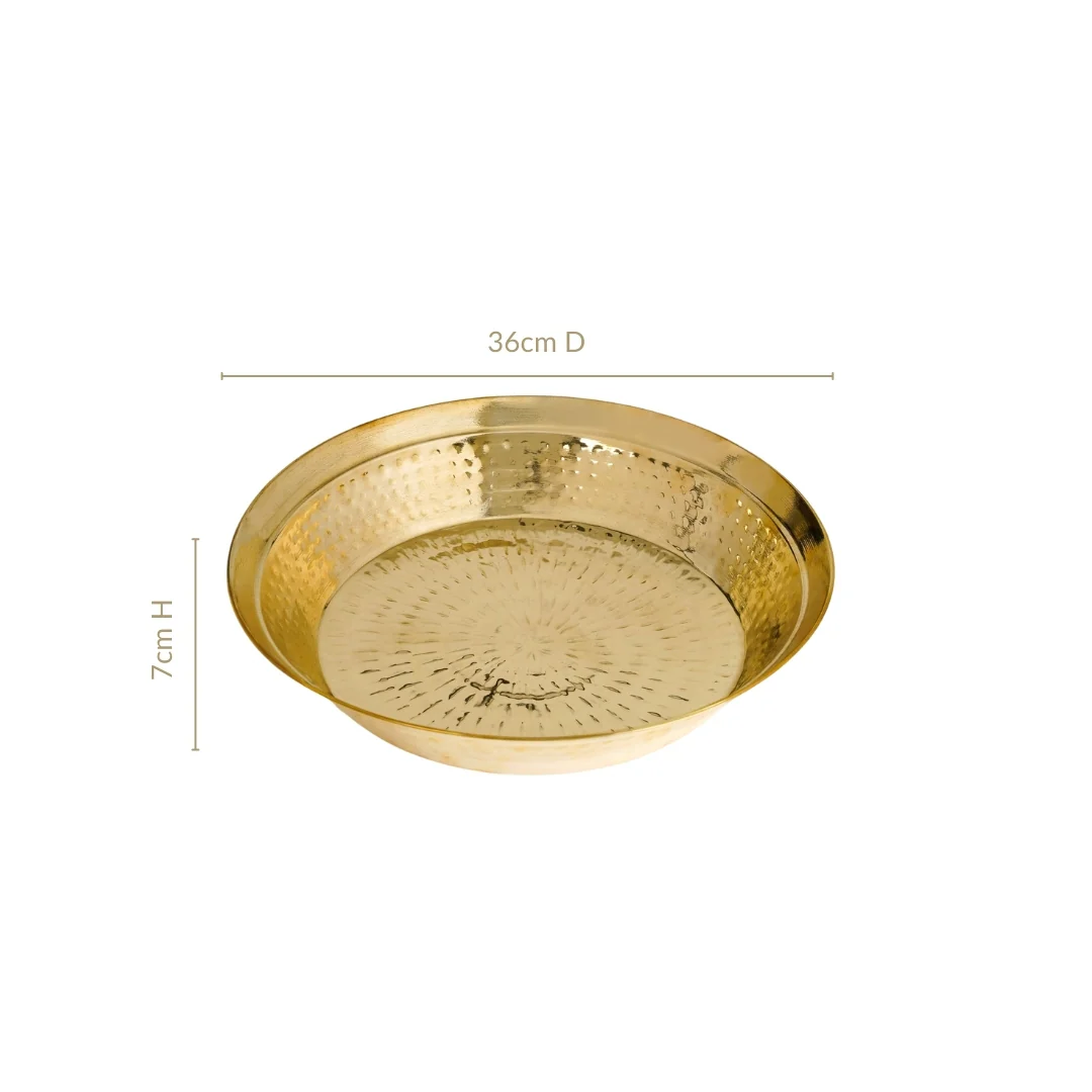 Pure Brass Hammered Parat 36cm - Image 4