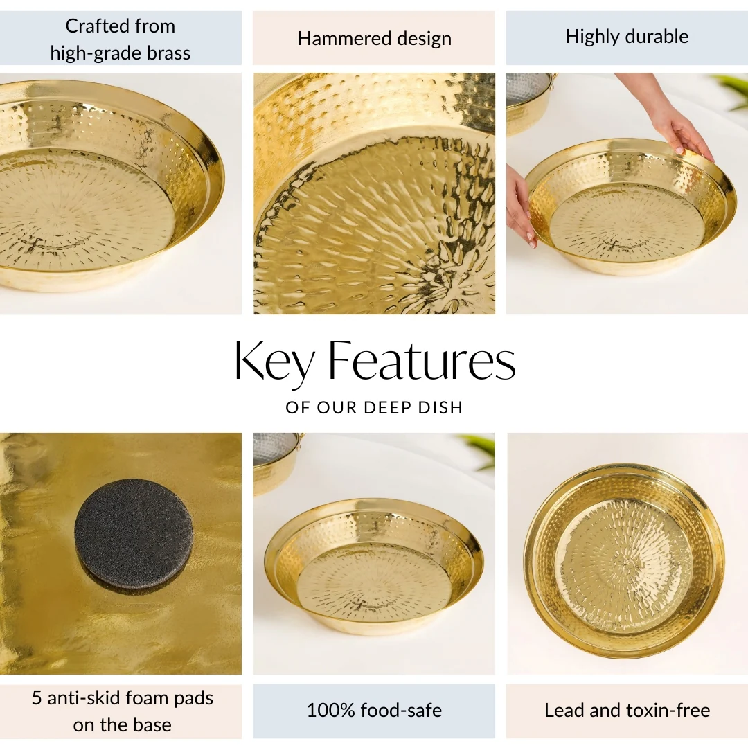 Pure Brass Hammered Parat 36cm - Image 5